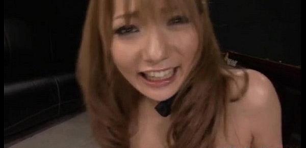 Sena Aragaki has fishnets cut to get sex toys in ass and in twat